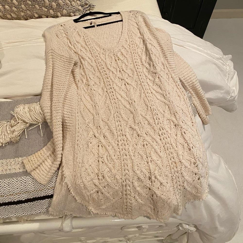 Free people cream tunic sweater